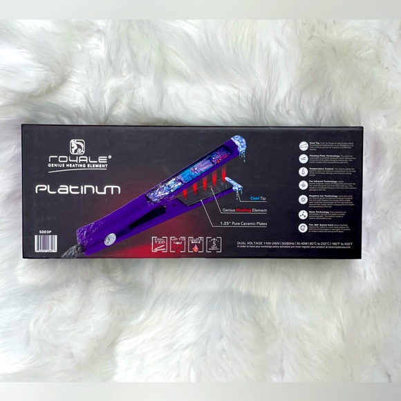 NEW‼️🎁 Royale Hair Straightener Ceramic Royale Flat iron genius heating element - Picture 2 of 7